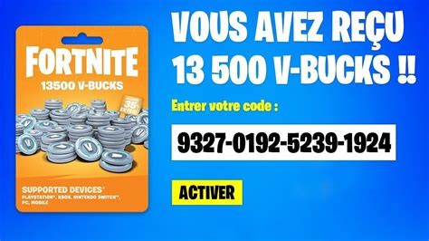 *NOUVEAU* CE CODE DONNE À TOUT LE MONDE 13 500 V-BUCKS! (Fortnite) in ...