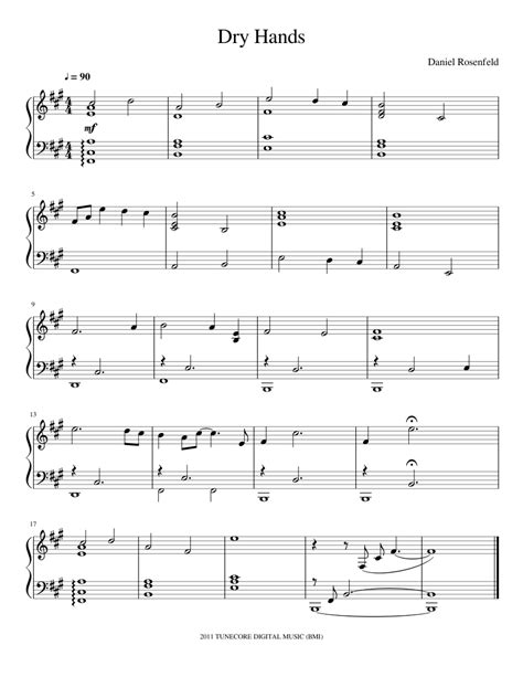 Dry Hands Sheet music for Piano (Solo) | Musescore.com