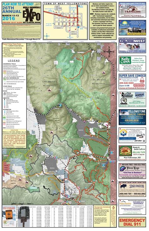 West Yellowstone Snowmobile Map North | Snowmobile, Yellowstone trip ...