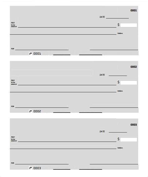 Printable Blank Check Template Database