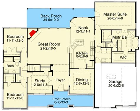 Plan 16828WG: Attractive Ranch Home Plan | House plans, Ranch house ...