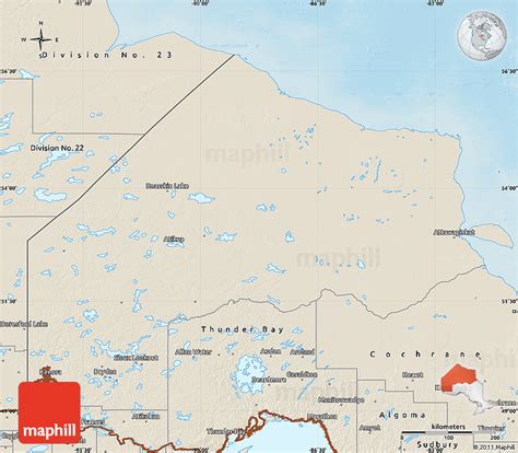 Shaded Relief Map of Kenora