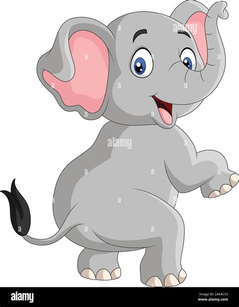 Cartoon funny elephant isolated on white background Stock Vector Image ...