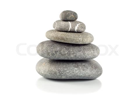 Pyramid stones isolated on white ... | Stock image | Colourbox