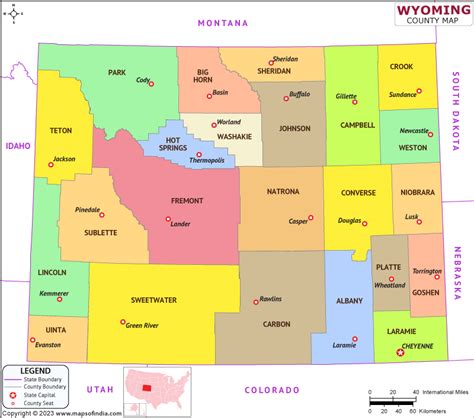 Wyoming Map | Map of Wyoming (WY) State With County