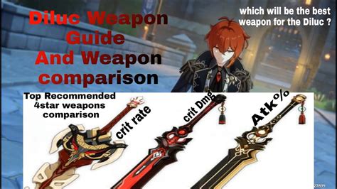 Best 4 star weapon for Diluc & weapon comparison - YouTube