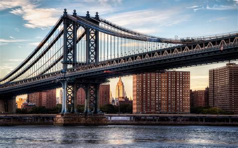 Download New York Manhattan Man Made Manhattan Bridge HD Wallpaper