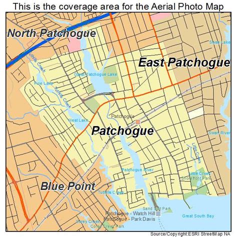 Aerial Photography Map of Patchogue, NY New York