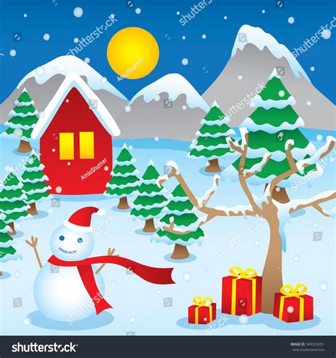 Winter Season New Year Christmas Vector Stock Vector (Royalty Free ...