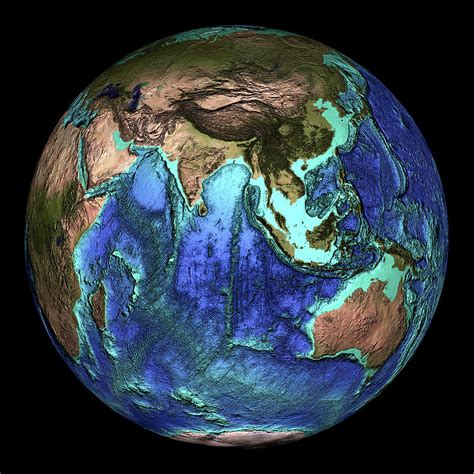 Earth's Topography Photograph by Noaa/science Photo Library - Fine Art ...