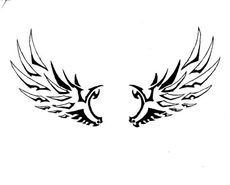 Simple Angel Wings Tattoo - ClipArt Best