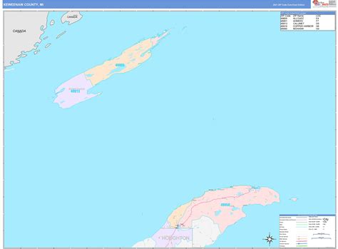 Keweenaw County, MI Wall Map Color Cast Style by MarketMAPS - MapSales.com