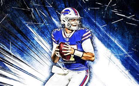 Download wallpapers 4K, Josh Allen, grunge art, Buffalo Bills, american ...