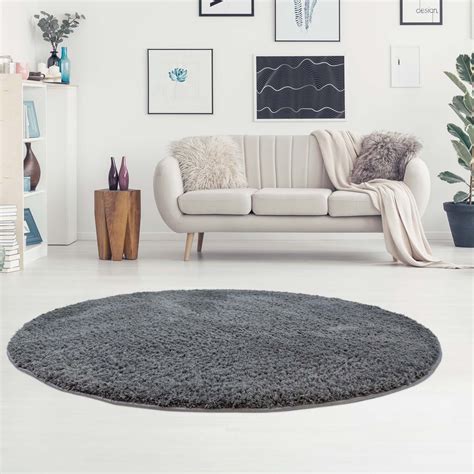 Round rugs - Soft Shine (Dark grey) - ROUND RUGS