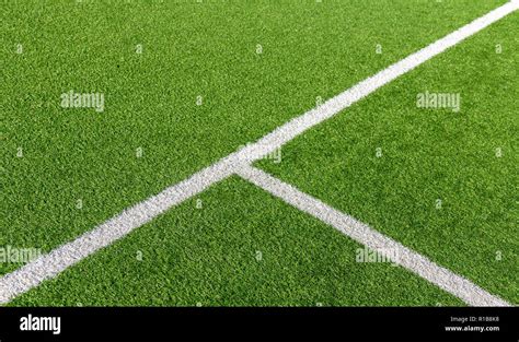 Closeup of football soccer field. White lines Stock Photo - Alamy