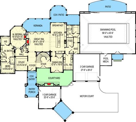 Luxury Mansion Floor Plans With Indoor Pools