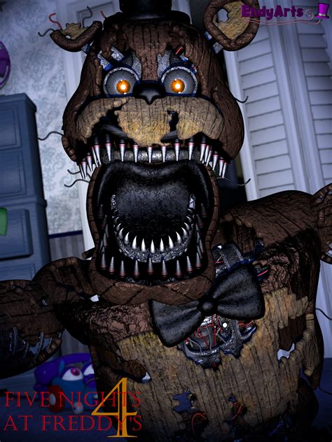 FNaF 4 Nightmare Freddy Poster | Blender Render : r/fivenightsatfreddys