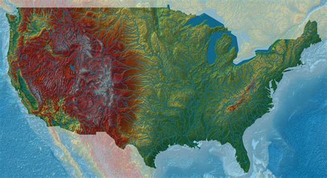 Relief map of the contiguous United States | Relief map, Painting, Map