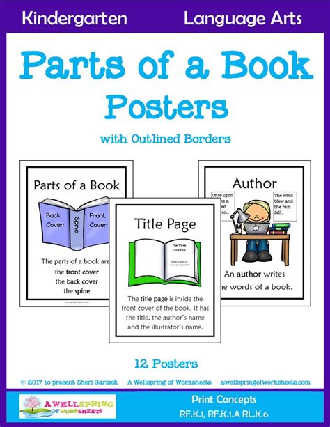 This Parts of a Books Posters set includes 12 posters covering the ...