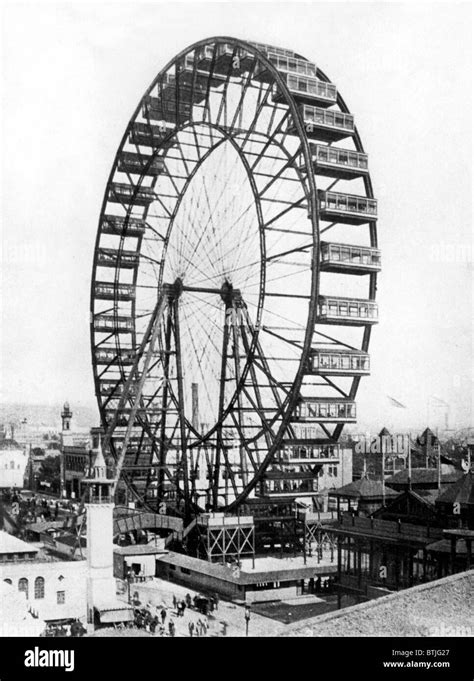 The giant Ferris Wheel at the Chicago World's Fair in 1893 (aka Chicago ...