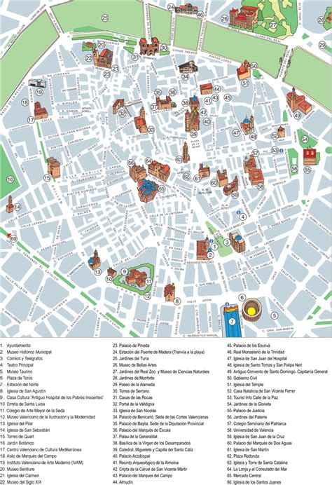 Valencia tourist map - Full size