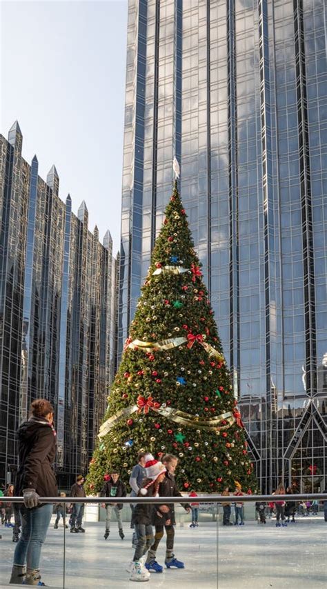 Outdoor Ice Skating Rink in Downtown Pittsburgh. Pennsylvania, USA ...