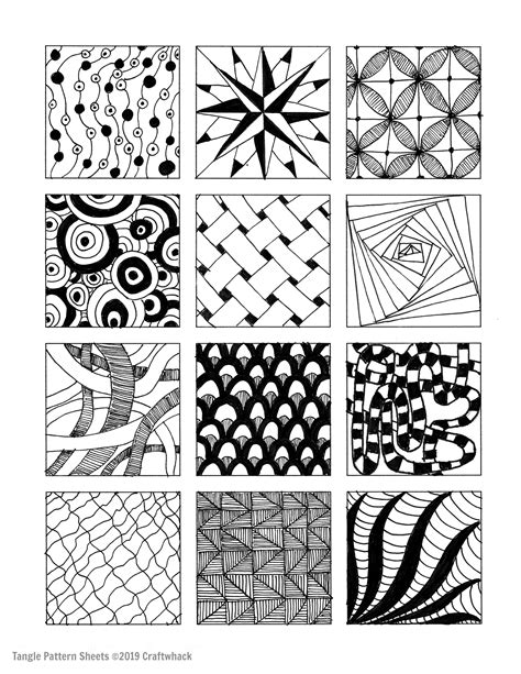 Inspired By Zentangle: Patterns and Starter Pages of 2022 | Zen doodle ...