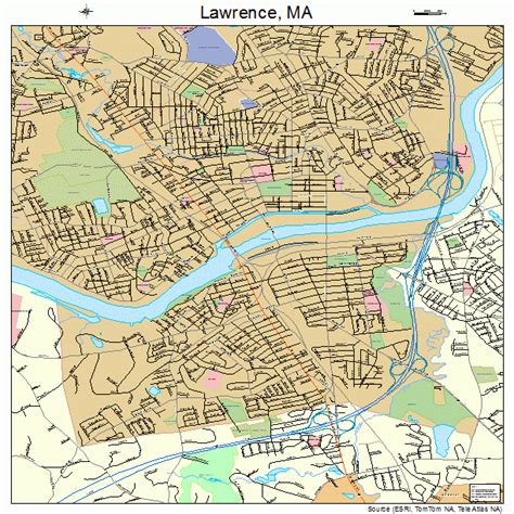 Lawrence Massachusetts Street Map 2534550