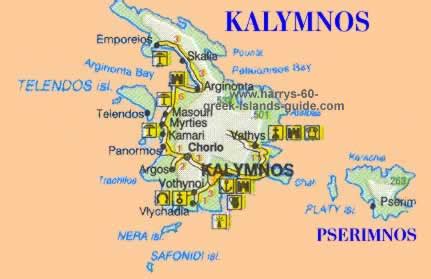 Map & Synopsis: Greek Island of Kalymnos (Dodecanese)