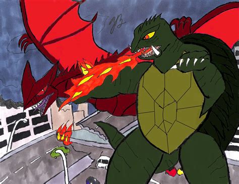 Gamera vs Gyaos by TheGreatBurg on DeviantArt