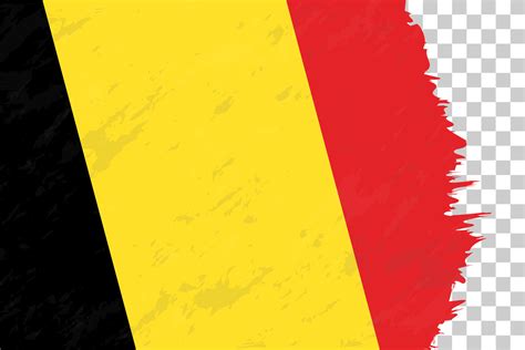 Horizontal Abstract Grunge Brushed Flag of Belgium on Transparent Grid ...