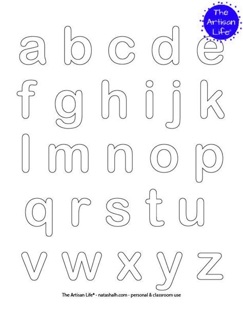 Lower Case Alphabet Letter Coloring Pages