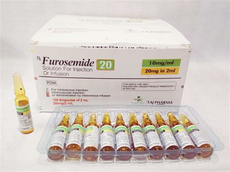 Furosemide 20mg/2ml Solution for Injection manufacturer in India {Taj ...