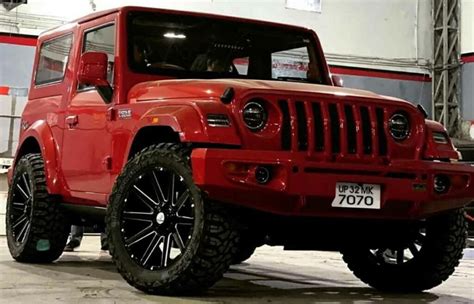 India’s Only All-Red Mahindra Thar with 20-inchers Looks Handsome » Car ...