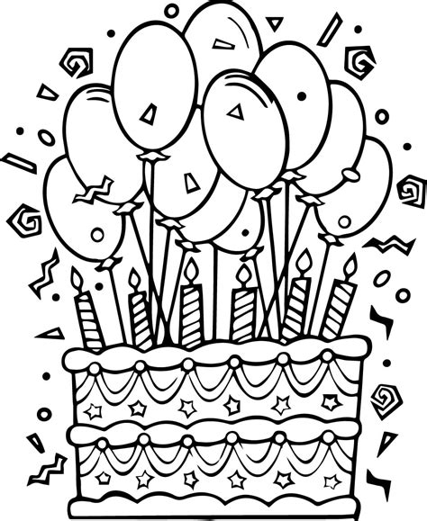 Birthday Cake Coloring Pages | Wecoloringpage.com