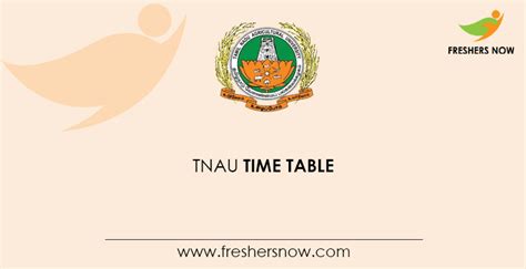 TNAU Time Table 2021 PDF | UG, PG Semester Date Sheet