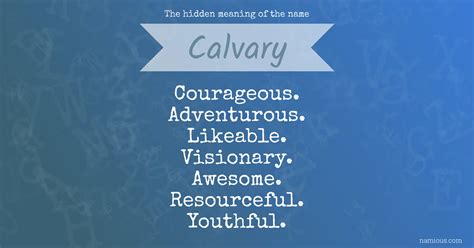 The hidden meaning of the name Calvary | Namious