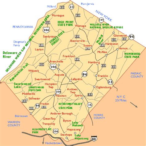 Map Of Sussex County Nj - Maping Resources