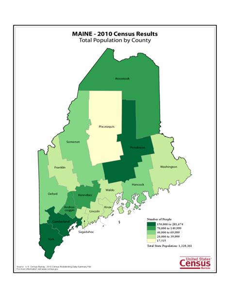 Maine County Population Map Free Download