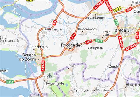 Map of Roosendaal - Michelin Roosendaal map - ViaMichelin