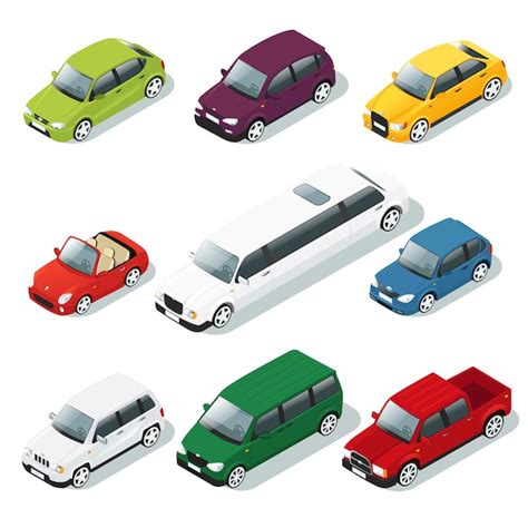 Premium Vector | Isometric Car Set