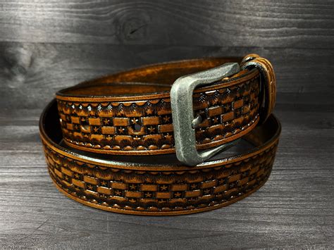 Western style Leather Belt - STARS // Leather Belt // Mens Leather Belt ...