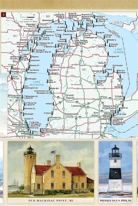 Upper Peninsula Lighthouses Map