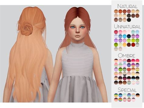 TS4 Child Hair Retexture 08 LeahLilliths Renaissance 90 Colors Retex ...