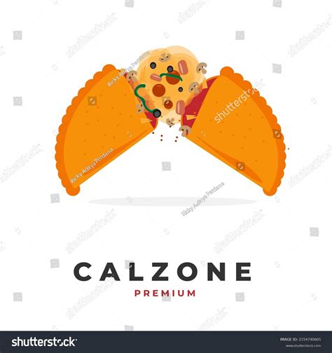 Vector Illustration Pizza Calzone Melted Filling Stock Vector (Royalty ...