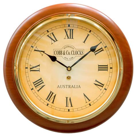 Round Roman Numeral Wooden Wall Clock - Antique 32cm | Home Shoppe