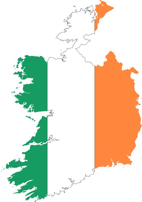 Clipart - Republic Of Ireland Map Flag