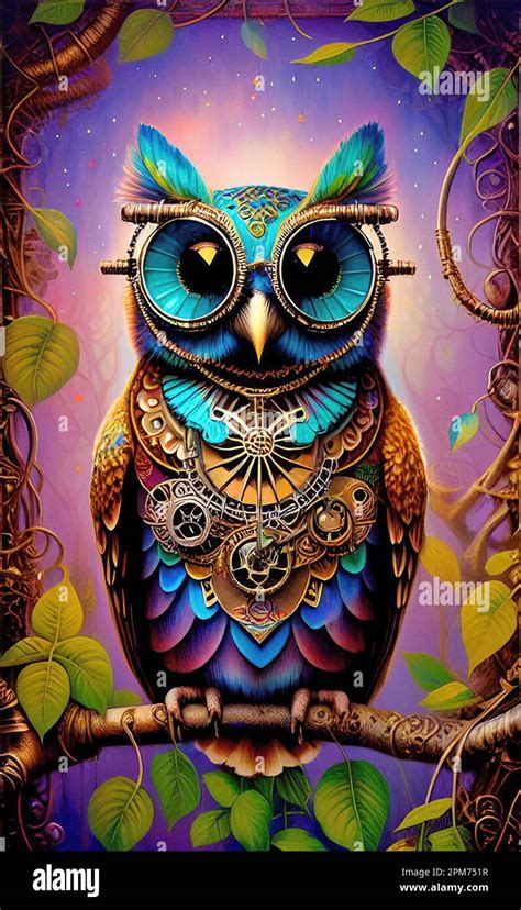 Steampunk Owl Art Stock Photo - Alamy