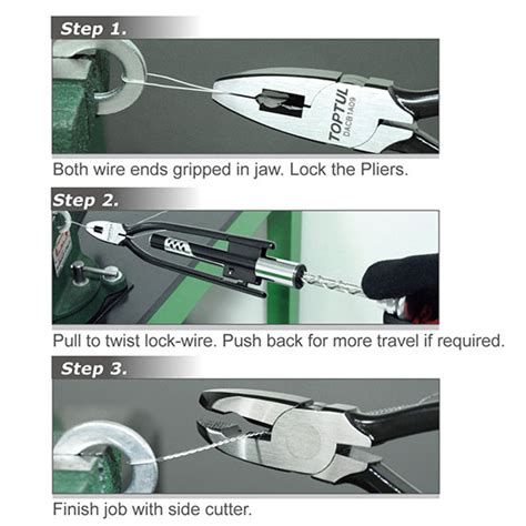 Toptul Reversible Safety Wire Twisting Pliers