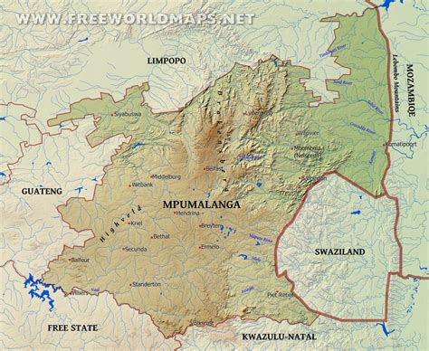 Mpumalanga map - South Africa